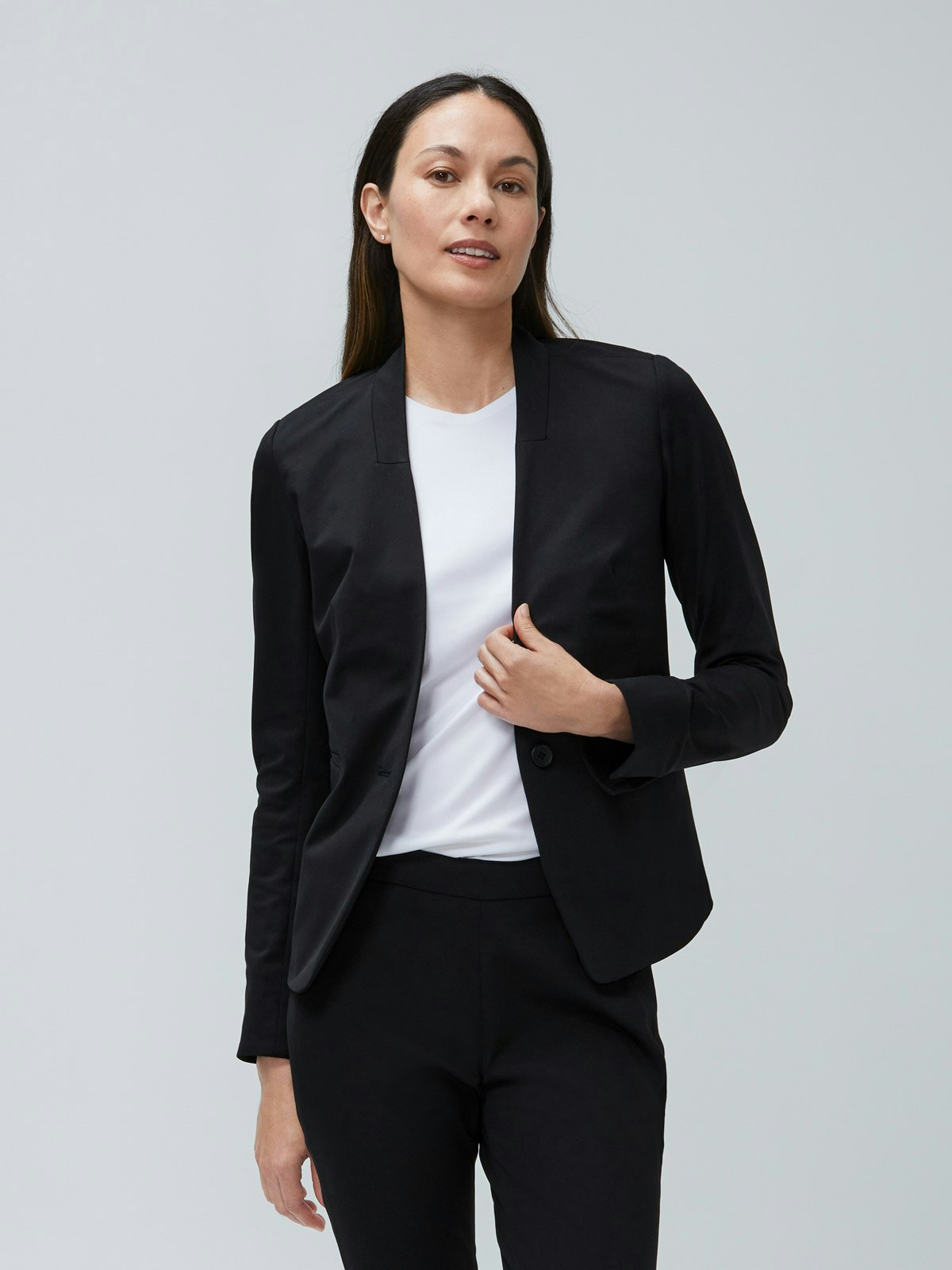 MK988 Womens Casual Solid Slim Fit One Button OL Blazer Suit Jacket Coat 